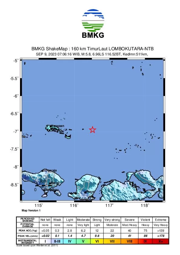 Gempa Magnitudo 5,7 di Laut Bali, Ini Imbauan BMKG/BMKG