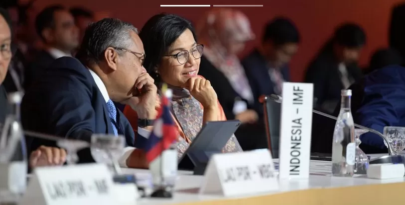 Menkeu Sri Mulyani Indrawati ikut berpartisipasi dalam 54th Joint Governors’ Meeting of The WBG and IMF of the South-East Asia Constituency,  Rabu (11/10/2023) waktu setempat. foto: ist