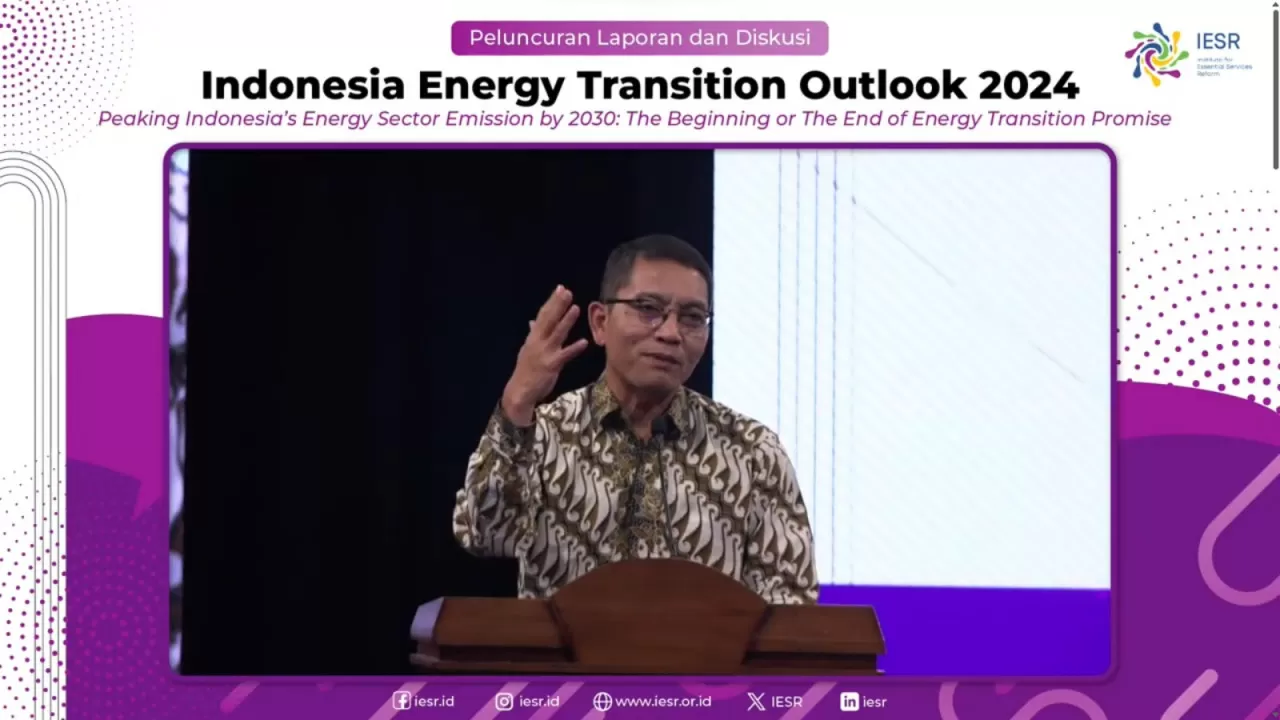 Sekretaris Jenderal Kementerian ESDM Dadan Kusdiana pada acara Indonesia Energy Transition Outlook (IETO) 2024 di Jakarta, Jumat (15/12/2023). foto: ist