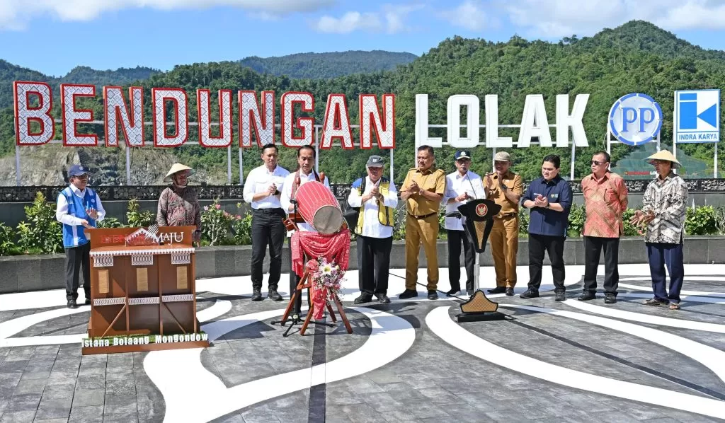 Presiden Jokowi meresmikan Bendungan Lolak di Kabupaten Bolaang Mongondow, Provinsi Sulawesi Utara pada Jumat (23/2/2024). foto: ist