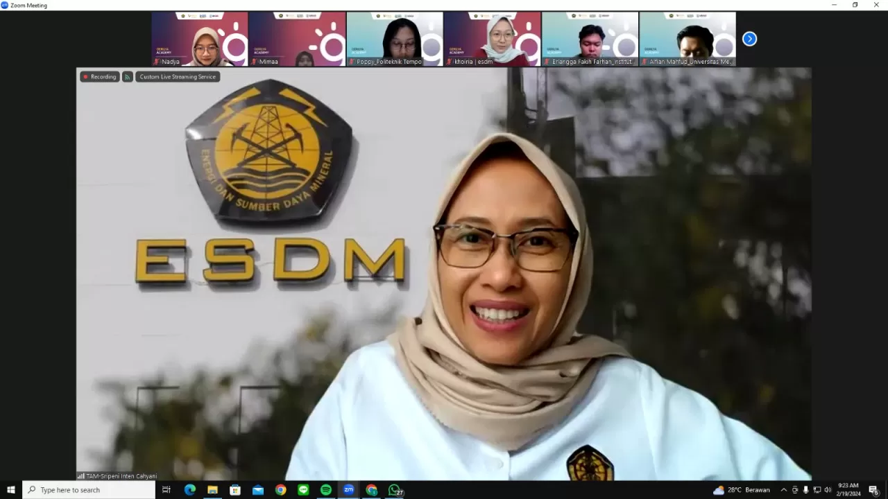 Tenaga Ahli Menteri Energi Sumber Daya dan Mineral (ESDM) Bidang Ketenagalistrikan, Sripeni Inten Cahyani. foto: ist