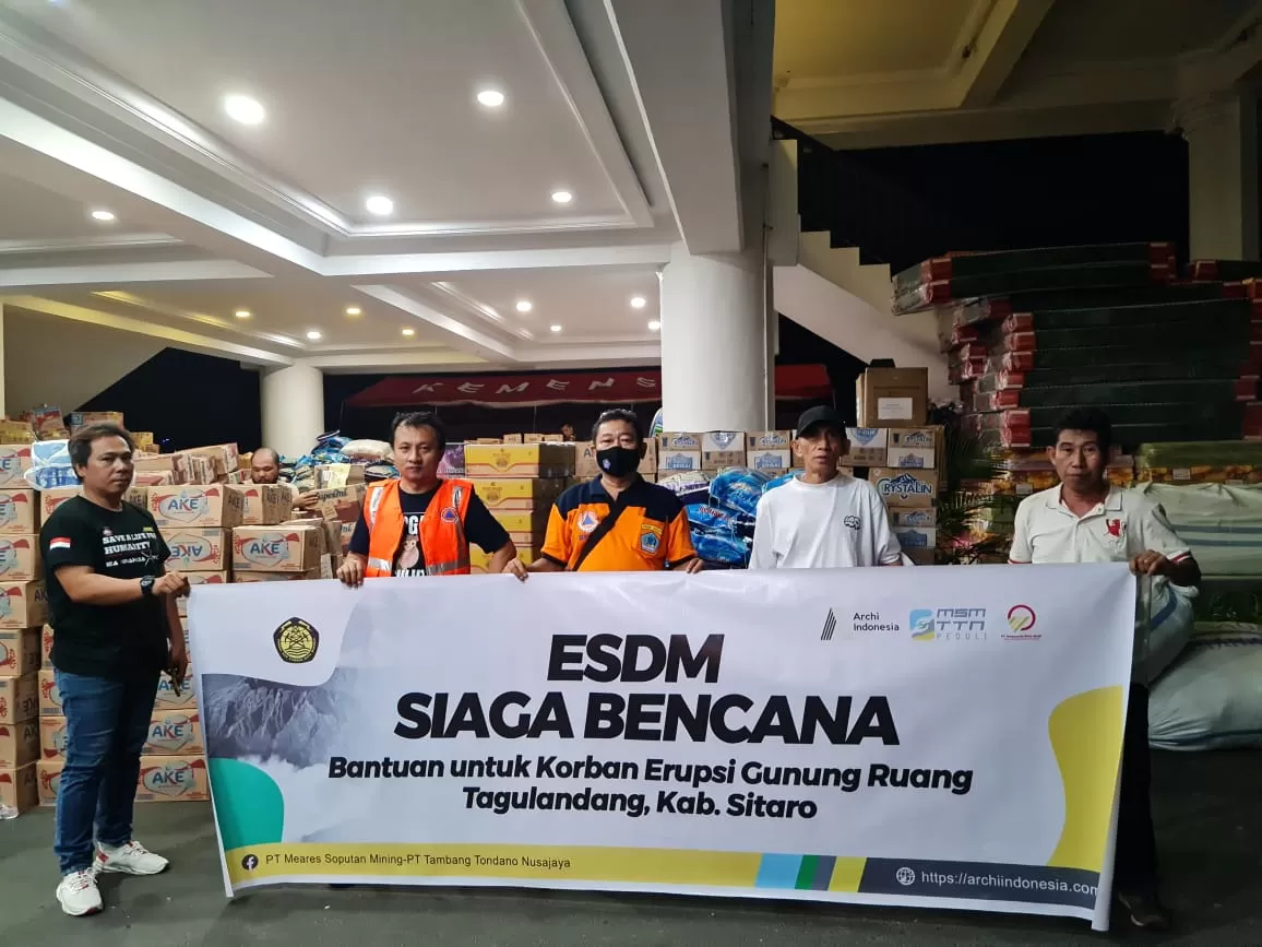 Kementerian ESDM kembali mengaktifkan Tim ESDM Siaga Bencana untuk memberikan bantuan ke lokasi bencana Gunung Ruang Sulawesi Utara. foto: ist