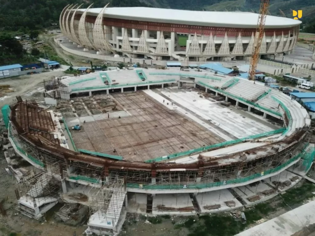 Pembangunan Stadion Papua Bangkit (Foto: PUPR)