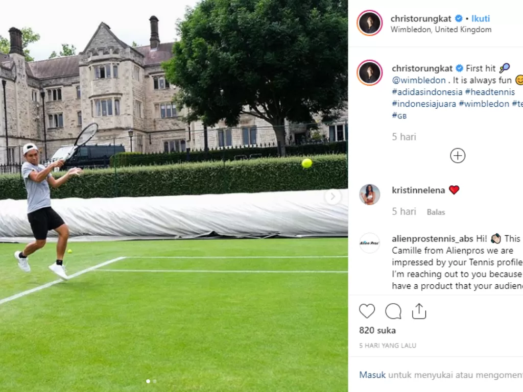 Christo tengah berlatih di London/Instagram