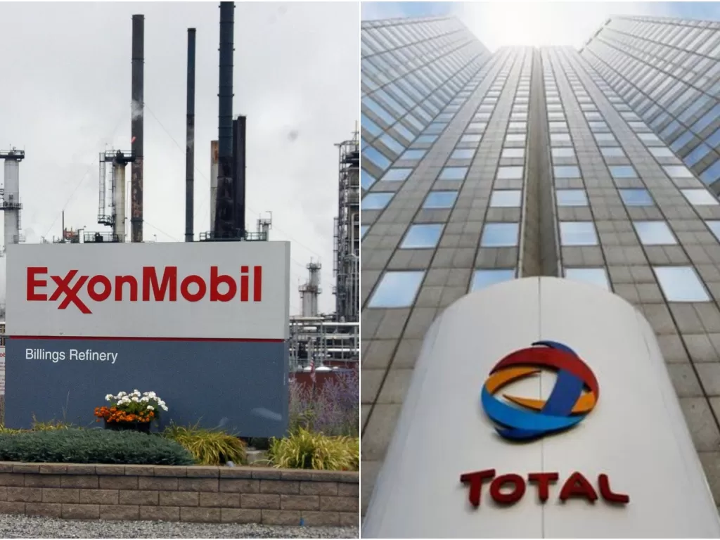 Kiri: Perusahaan Exxon Mobil (Washington Examiner). Kanan: Perusahaan Total Indonesia (LinkedIn)