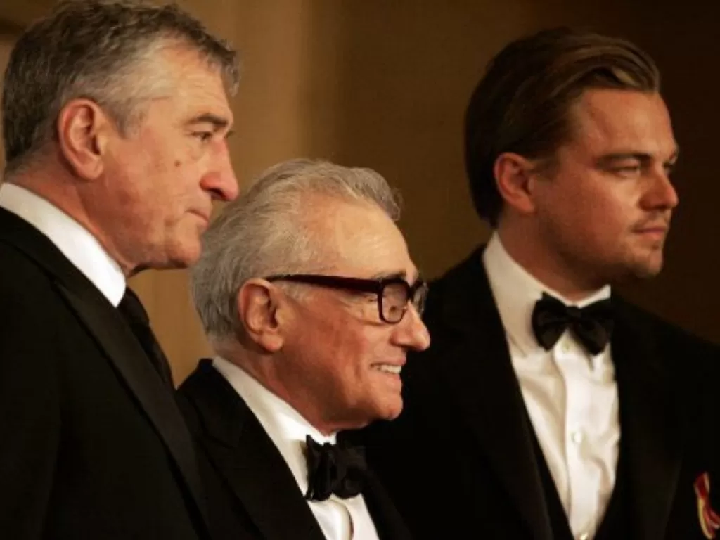 Robert DeNiro, Martin Scorsese, dan Leonardo DiCaprio/Twitter @Aestheti1Movies