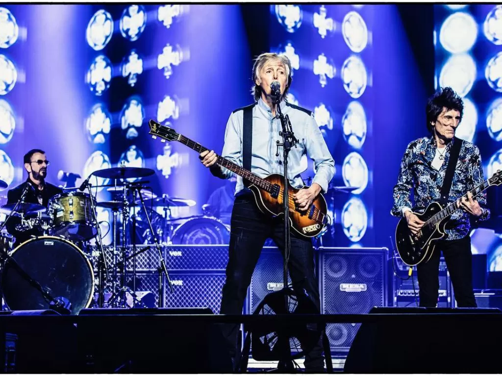 Paul McCartney bersama Ringo Stars dan Ron Wood/Instagram @PaulMcCartney