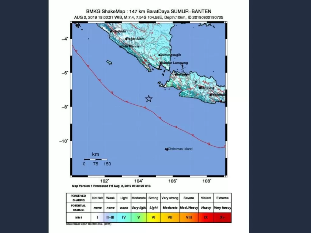 Gempa Banten. (Screenshot)