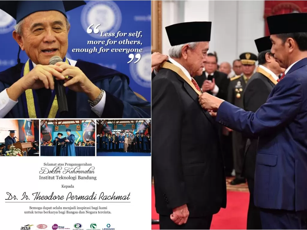 Presiden Joko Widodo memberikan tanda kehormatan kepada sejumlah tokoh yang dianggap sudah banyak berjasa di Indonesia. (Photo: www.tap-agri.com/BPMI Setpres - Laily Rachev)