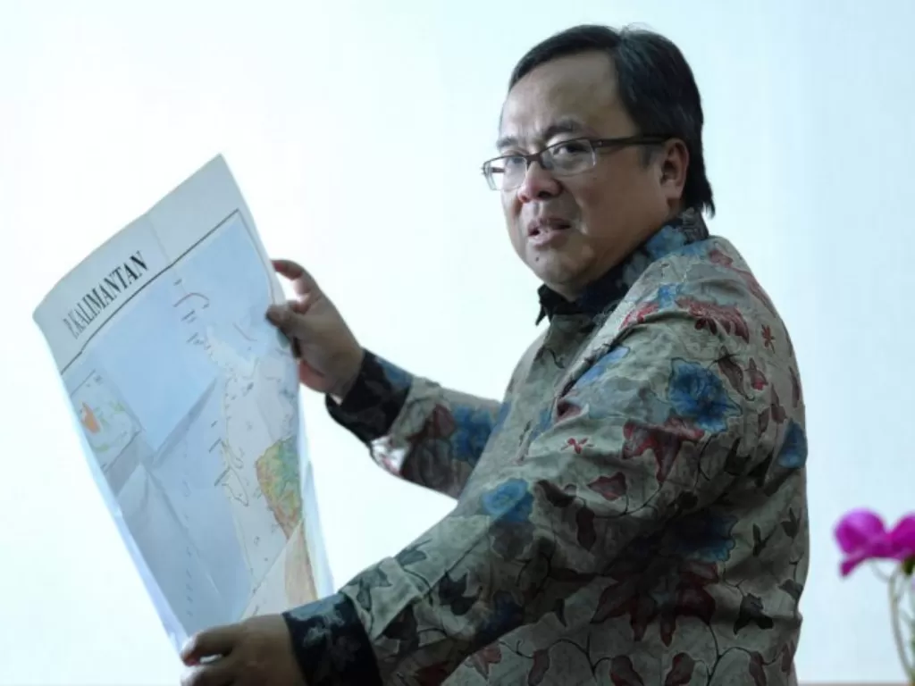 Menteri PPN Bambang Brodjonegoro menjelaskan alasan pemerintah masih merahasiakan lokasi ibu kota baru di Kalimantan. (ANTARA/Wahyu Putro A).
