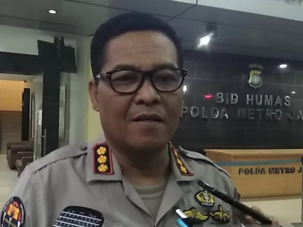  Kabid Humas Polda Metro Jaya, Kombes Pol Argo Yuwono, memberikan keterangan kepada wartawan. (Antara/Ricky Prayoga)