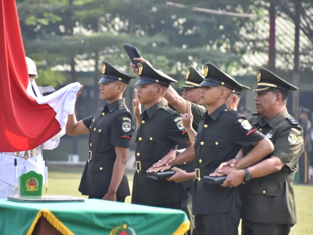 Pengambilan sumpah abituren Dikmata TNI AD Gelombang I T.A 2019. (Pendam Jaya)