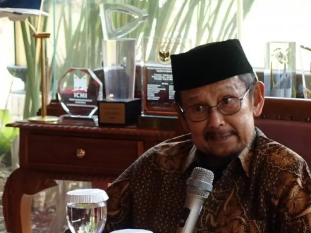 Presiden Ketiga Republik Indonesia BJ Habibie. (Antara/Martha Herlinawati Simanjuntak)