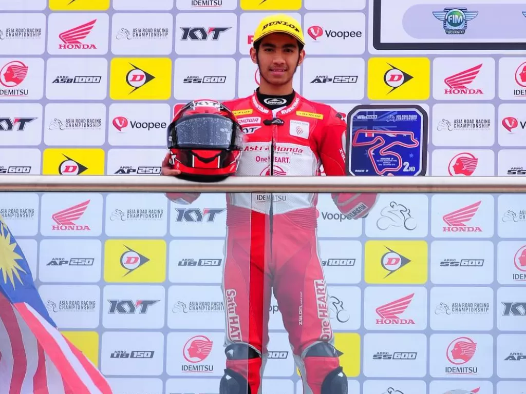 Pembalap Indonesia Andi Gilang bakal turun di ajang Moto2 GP Misano, akhir pekan ini. (Instagram/@astrahondaracingteam)