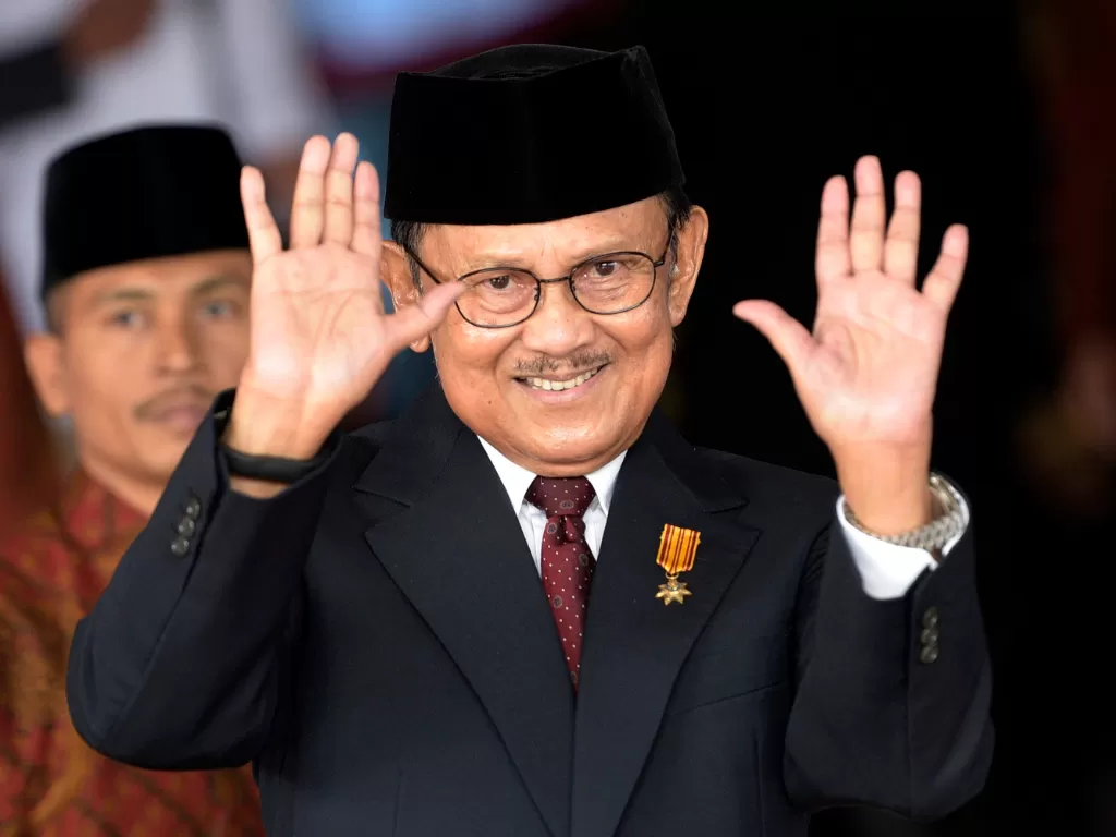 Presiden ketiga RI, BJ Habibie (ANTARA FOTO/Sigid Kurniawan/kye/ama)
