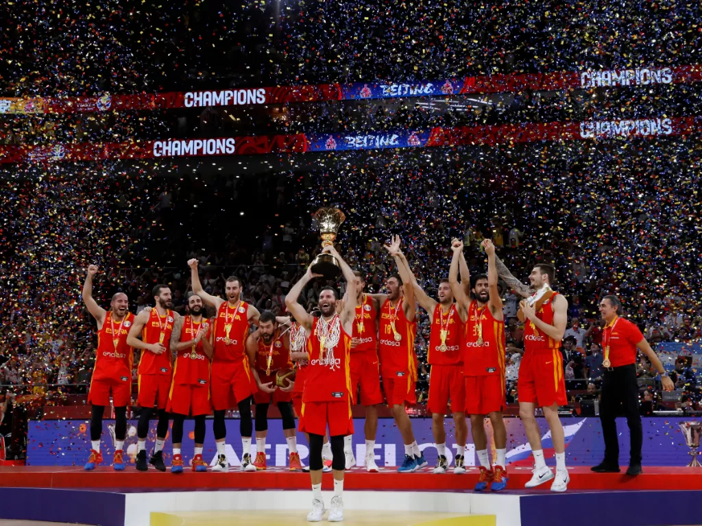 Spanyol meraih gelar juara di Piala Dunia FIBA 2019. (Reuters/Kim Kyung-Hoon)
