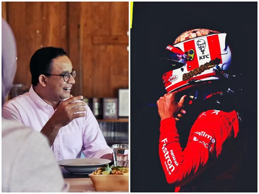Gubernur DKI Jakarta Anies Baswedan dan pembalap Formula 2 Sean Gelael. (kolase/Instagra/@aniesbaswedan/@gelaelized)