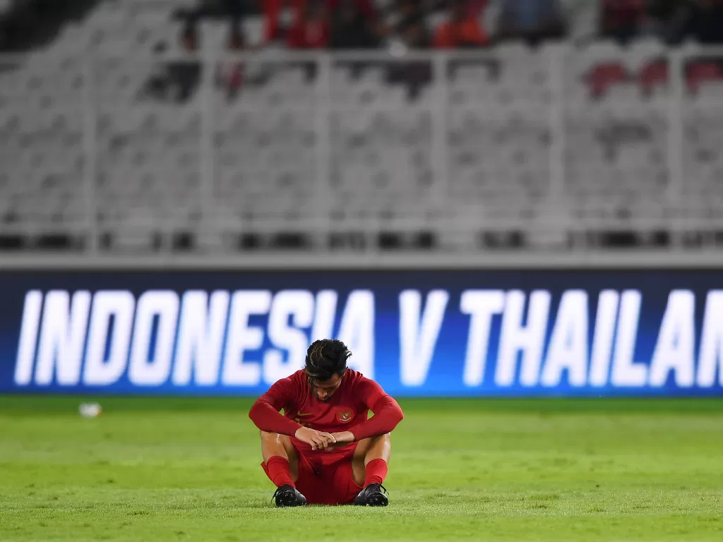Kekalahan melawan Malaysia dan Thailand membuat peringkat FIFA Indonesia terjun bebas. (Antara Foto/Nova Wahyudi)