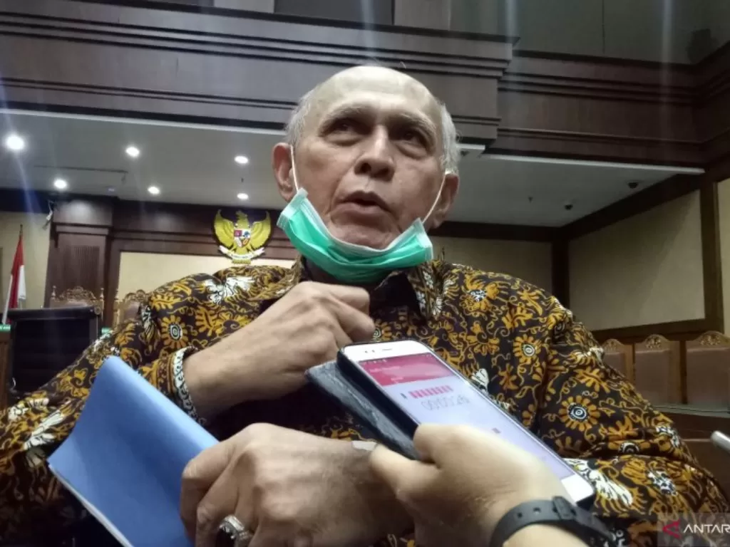 Kivlan Zen dalam sidang lanjutan dengan Agenda Pembacaan Eksepsi di Pengadilan Negeri Jakarta Pusat, Kamis (3/10). (Antara/Livia Kristianti)