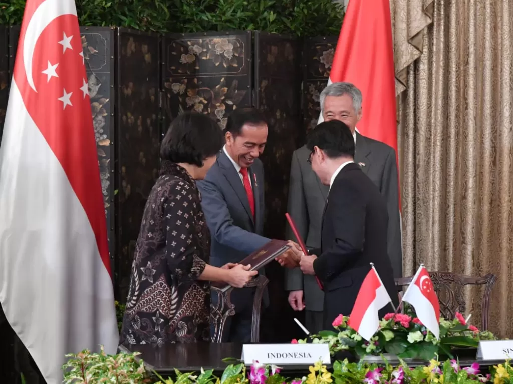 Pertemuan bilateral antara Presiden Joko Widodo dengan PM Singapura Lee Hsien Loong, di Singapura. (Biro Pers Sekretariat Presiden/Laily Rachev)