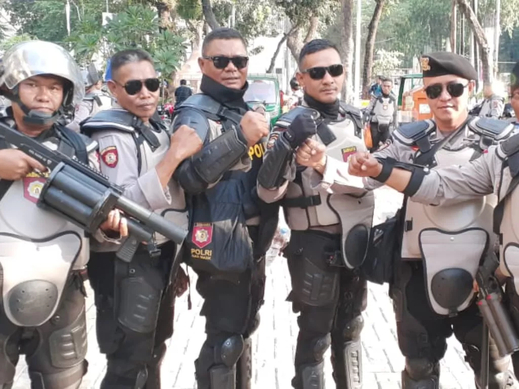 Tim Satgas Samapta Polda Nusa Tenggara Timur (NTT) dalam tugas BKO ke Polda Metro Jaya (PMJ) (Indozone/Wilibrodus Kolo)