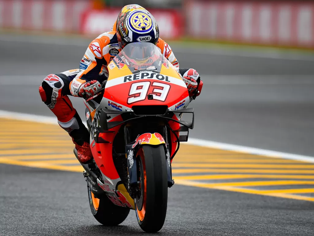 Pembalap Repsol Honda Marc Marquez menjadi pemenang balapan MotoGP Jepang di Sirkuit Motegi, Minggu (20/10). (motogp.com)