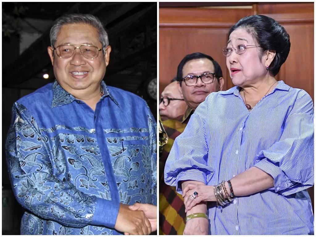 Susilo Bambang Yudhoyono dan Megawati Soekarnoputri. (Kolase/Antara/Nova Wahyudi/Asprilla Dwi Adha)