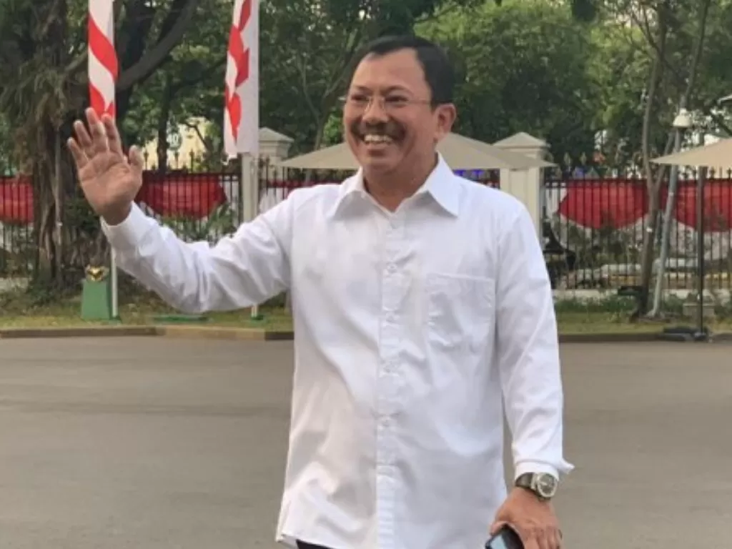 Mayjen TNI Dokter Terawan datang ke Istana Jakarta, Selasa (22/10). (Antara/Hanni Sofia)
