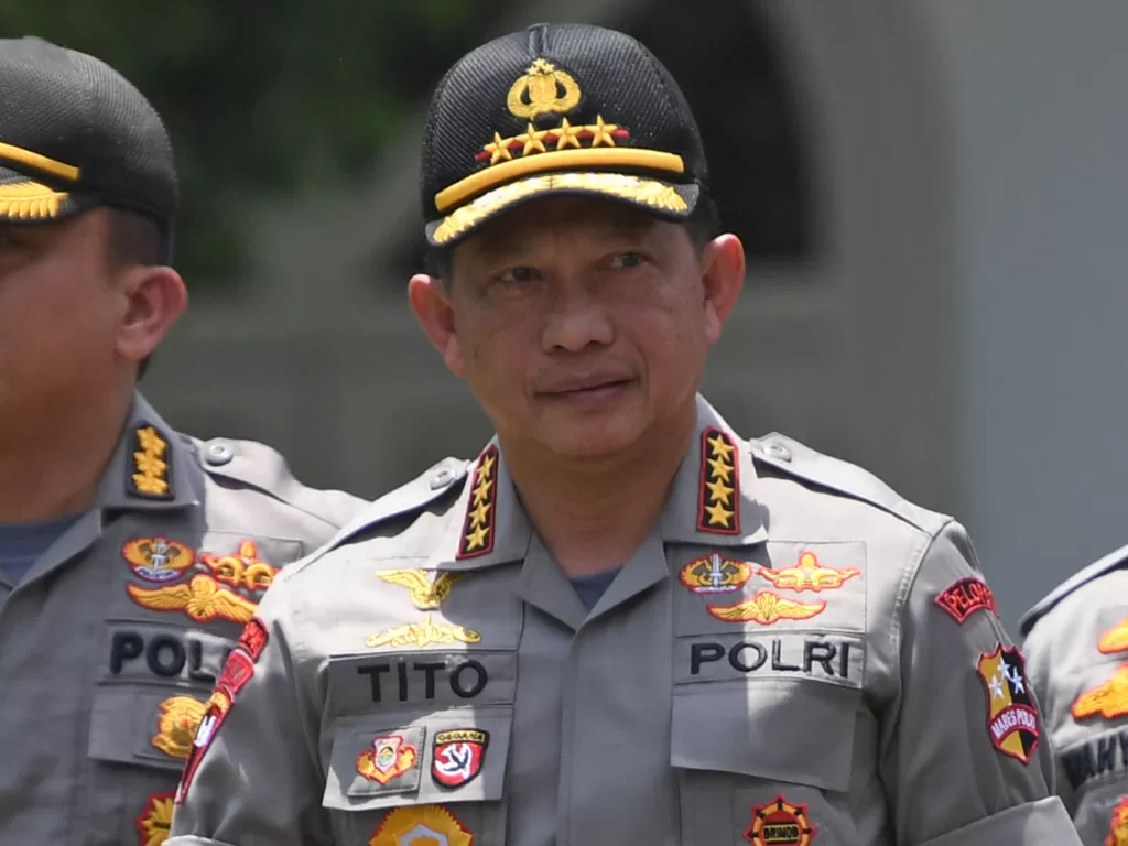 Jenderal Pol Tito Karnavian tak lagi berstatus sebagai Kapolri. (Antara/Wahyu Putro A)