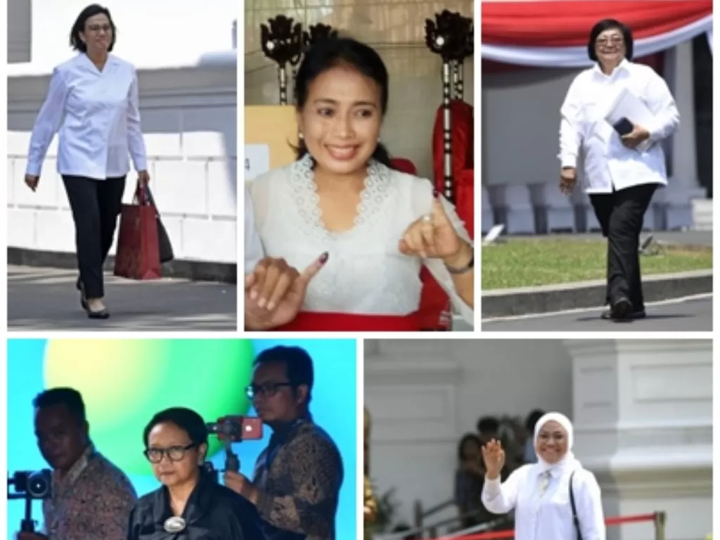 Kolase Sri Mulyani, Gusti Ayu Bintang Darmavati, Siti Nurbaya Bakar, Retno Lestari Priansari Marsudi, Ida Fauziyah. (Antara Foto)