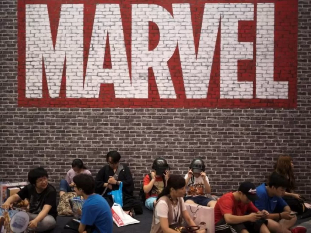 Logo Marvel dalam China International Cartoon dan Game Expo, Shanghai, Tiongkok 2018. (Reuters/Stringer)