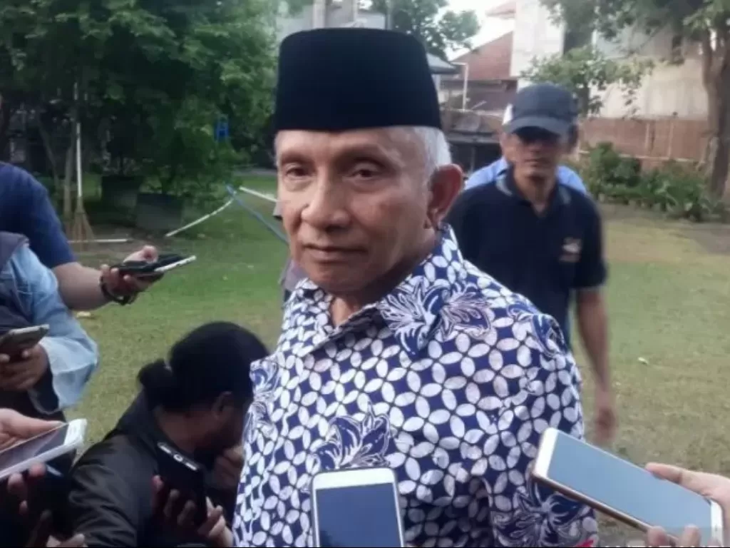 Ketua Dewan Kehormatan Partai Amanat Nasional (PAN) Amien Rais (Antara/Luqman Hakim).