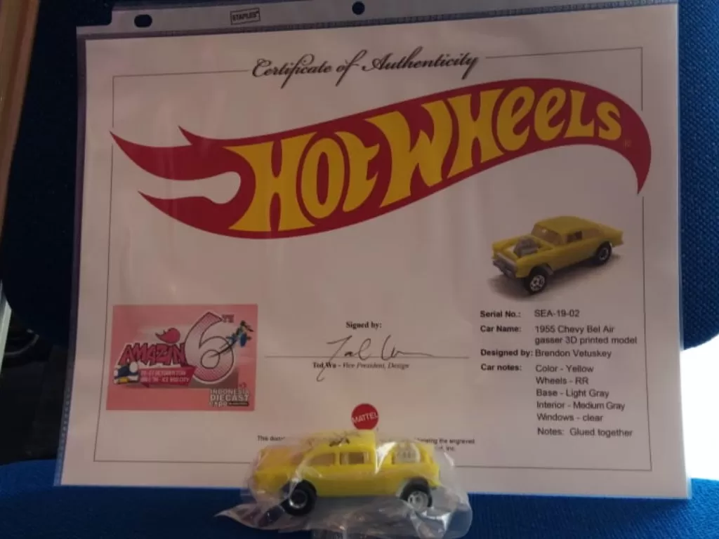Seri eksklusif Hot Wheels '55 Chevy Bel Air Gasser 3D Printed'. (Indozone/Wilibrodus Kolo)