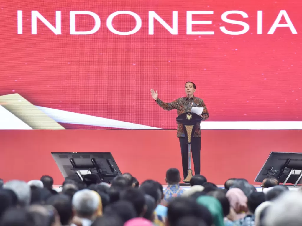 Presiden Joko Widodo saat membuka Rapat Koordinasi Nasional Pengadaan Barang/Jasa Pemerintah Tahun 2019 (Sekretariat Presiden)