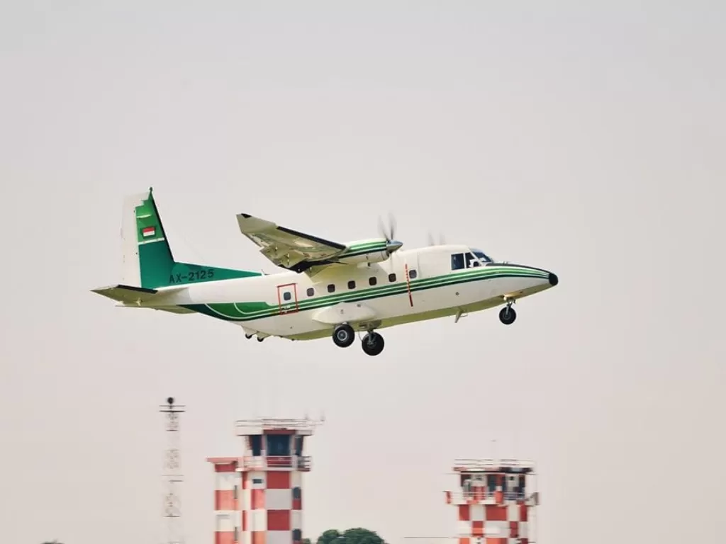Pesawat NC212i produksi PTDI diterbangkan menuju Thailand. (Dok PTDI)