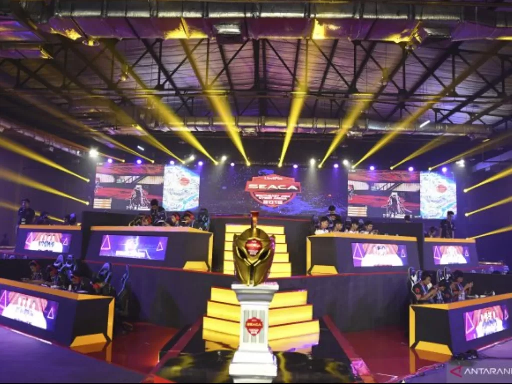 Grand Final UniPin Esports Southeast Asia Cyber Arena (SEACA) 2019. (Antara Foto/Nova Wahyudi)