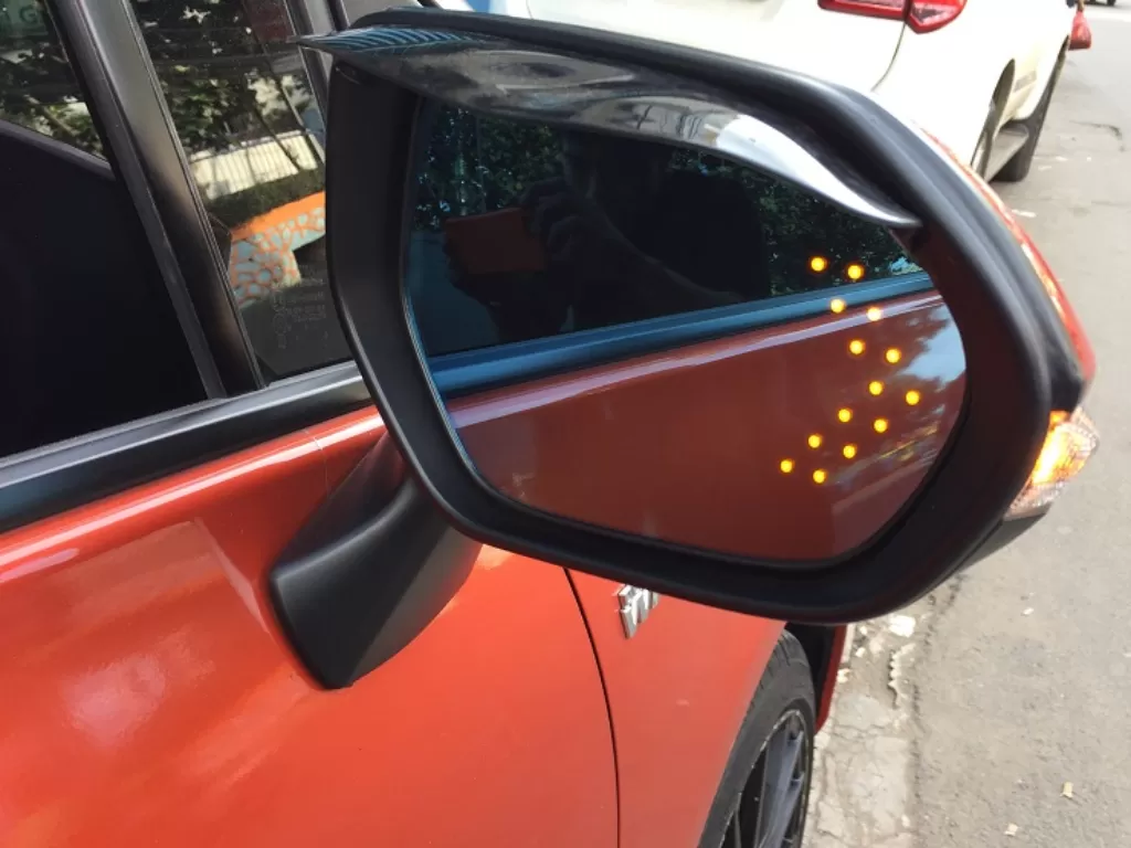 Spion Led Sign Blue Mirror (Asia Jaya Motor)