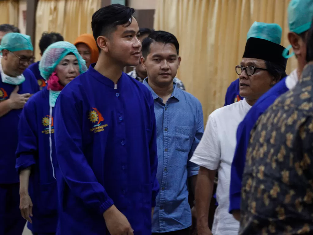 Putra sulung Presiden Joko Widodo, Gibran Rakabuming Raka, dikaruniai anak kedua berjenis kelamin perempuan. (Antara/Maulana Surya)