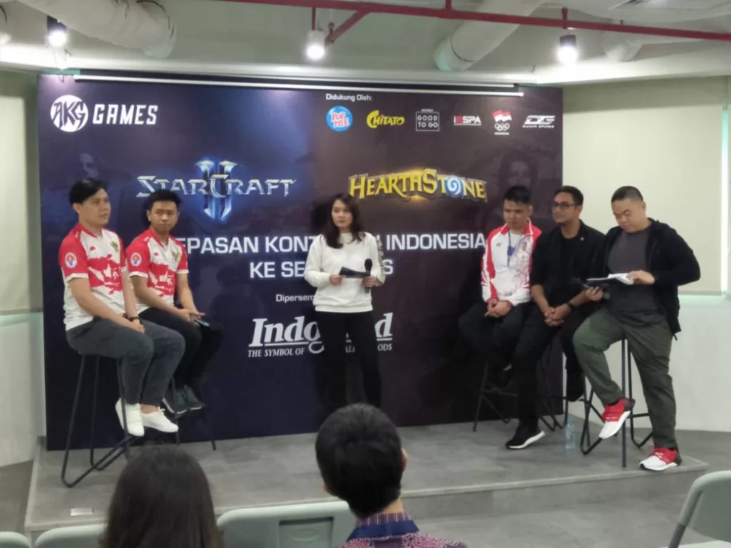 Pelepasan kontingen esports Hearthstone dan StarCraft II Indonesia. (Indozone/Richardo)