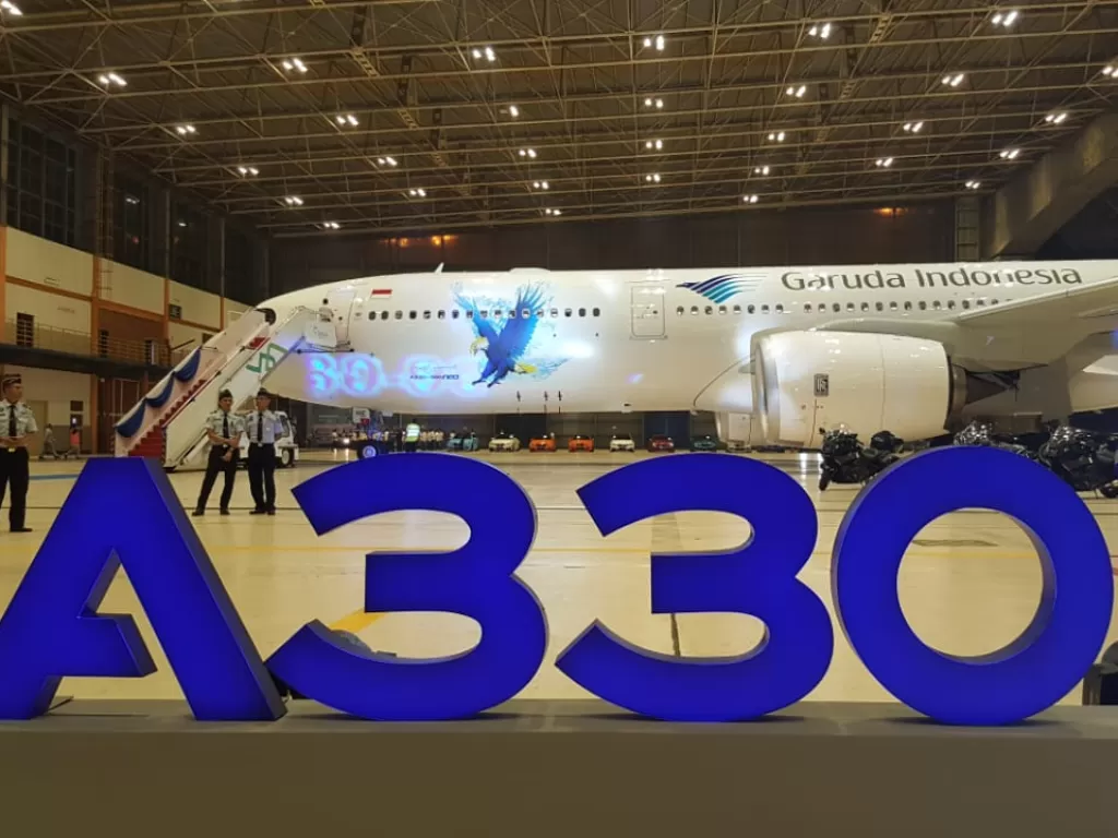 Pesawat Airbus A330-900 milik maskapai Garuda Indonesia (Indozone/Sigit Nugroho)