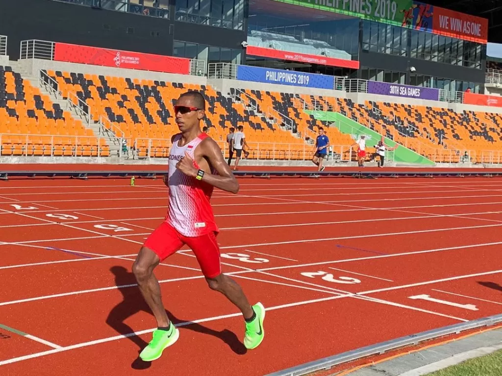 Atlet maraton Agus Prayogo menyumbang medali emas untuk Indonesia di ajang SEA Games 2019. (Instagram/@agusprayogo21)
