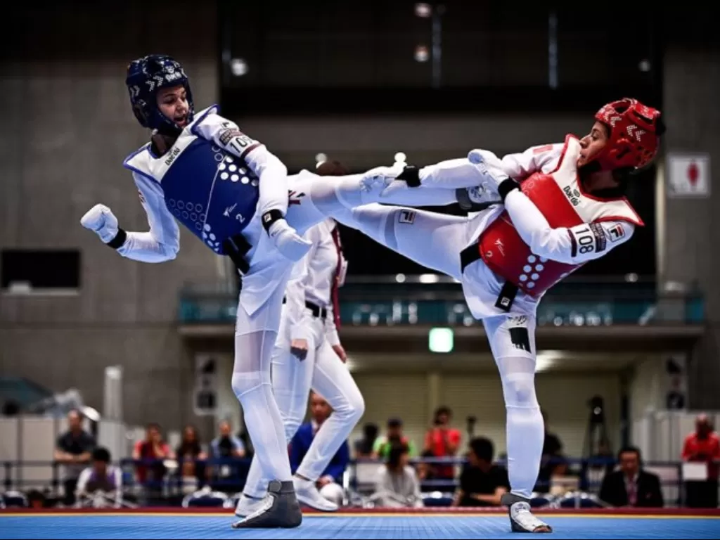 Seragam baru Taekwondo untuk pertandingan dalam event ujicoba di Chiba, Jepang. (World Taekwondo)