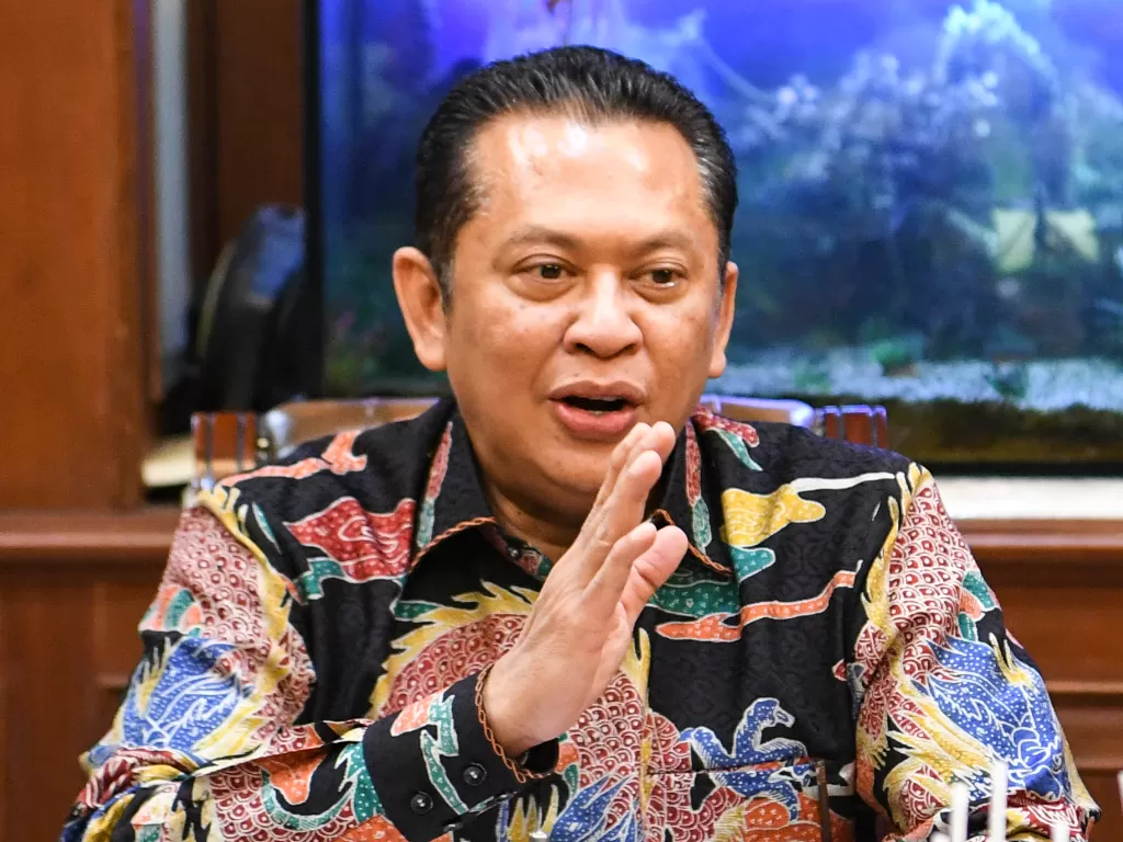 Ketua Majelis Permusyawaratan Rakyat (MPR) Bambang Soesatyo. (Antara/Hafidz Mubarak A)