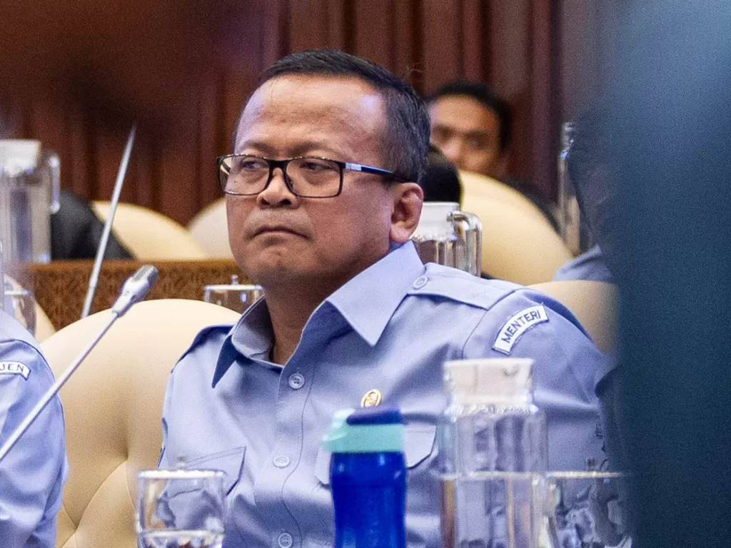 Menteri KKP, Edhy Prabowo, diminta tidak mencabut larangan ekspor benih lobster (Antara/Dhemas Reviyanto).