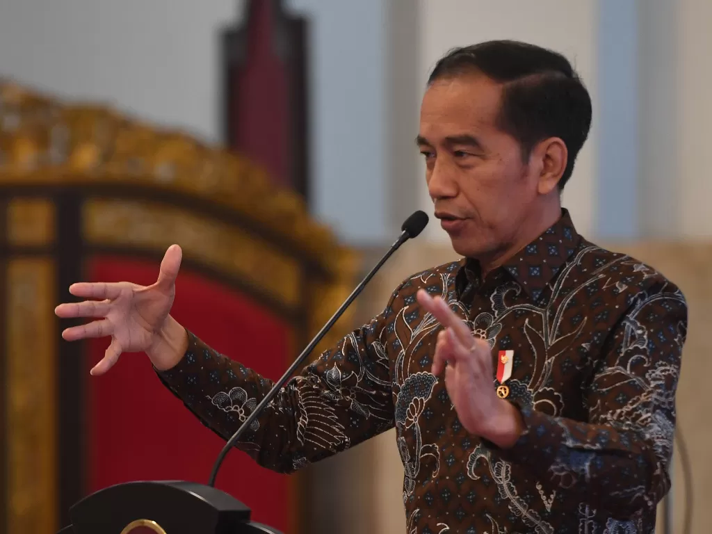 Presiden Joko Widodo atau Jokowi berbicara soal ibu kota baru (Antara/Akbar Nugroho Gumay).