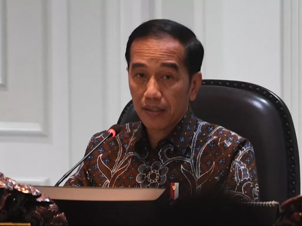 Presiden Jokowi menjawab protes mantan Menteri Kelautan dan Perikanan Susi Pujiastuti terkait ekspor benih lobster (Antara/Akbar Nugroho Gumay).