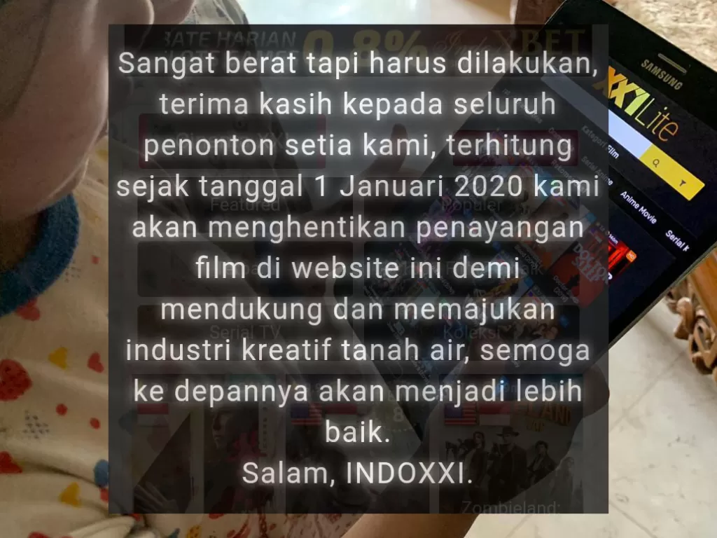 Situs IndoXXI akahirnya ditutup. Banyak warganet yang sedih dengan keputusan tersebut. (Indozone/Fahmy Fotaleno)