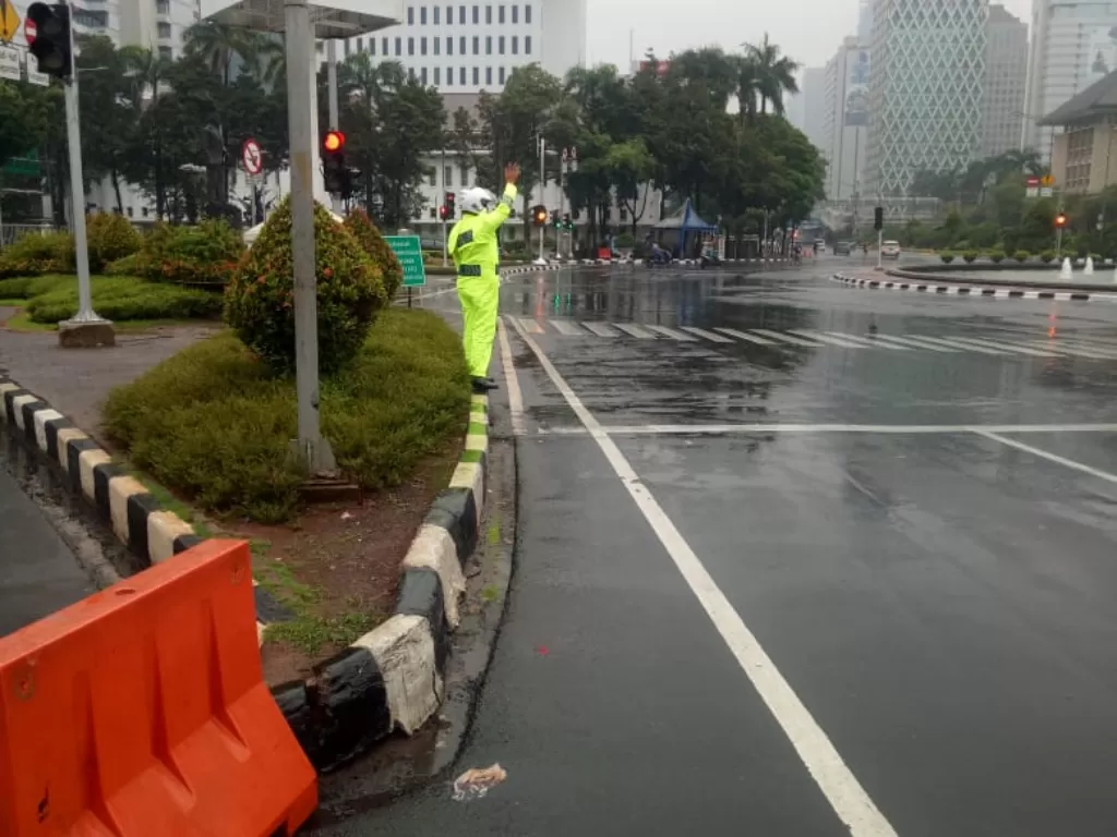 Suasana Jakarta kala hujan (25/12). (TMC Polda Metro Jaya).