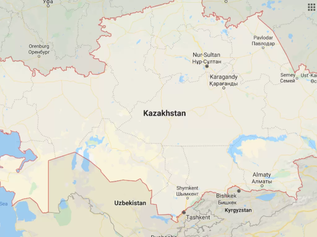 Peta Kazakhstan. (google map)
