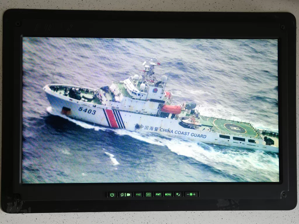 Foto patroli udara adanya Kapal Coast Guard Tiongkok di Laut Natuna. (Antara/M Risyal Hidayat)